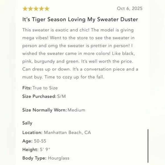 NWT Size XXS/XS - Pilcro Leopard Print Sweater Duster with Pockets (NWT US$ 238) - Picture 16 of 16